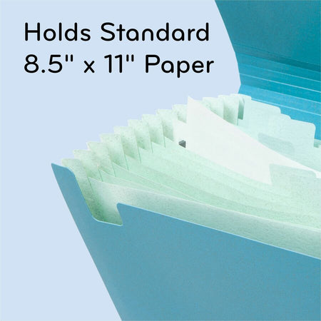 U Brands U-Eco Letter Expanding File - 8 1/2’’ x 11’’ - 13 Pocket(s) - Poly - Blue - 0% Recycled - 1 Each - Files