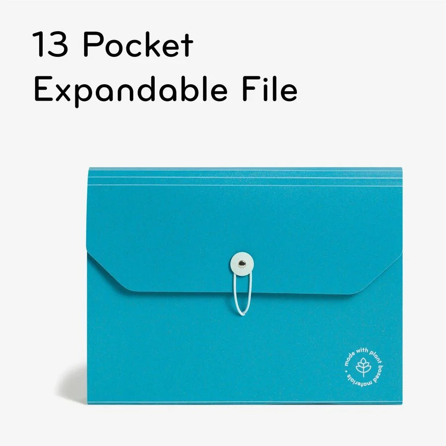 U Brands U-Eco Letter Expanding File - Eco-Friendly Blue Poly Organizer - Files