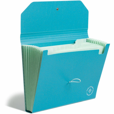U Brands U-Eco Letter Expanding File - 8 1/2’’ x 11’’ - 13 Pocket(s) - Poly - Blue - 0% Recycled - 1 Each - Files