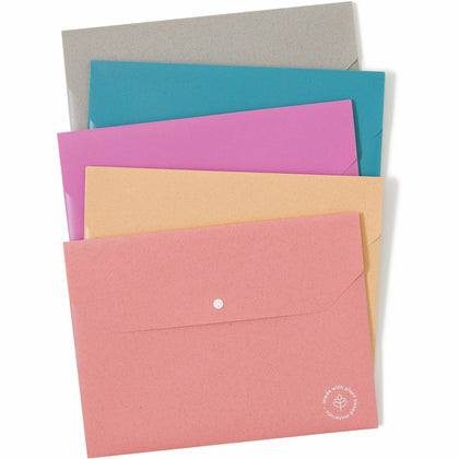 U Brands U-Eco Letter File Pocket: Eco-Friendly Poly Pocket 8.5’’ x 11’’ Assorted Colors 10-Pack - Filing Jackets &