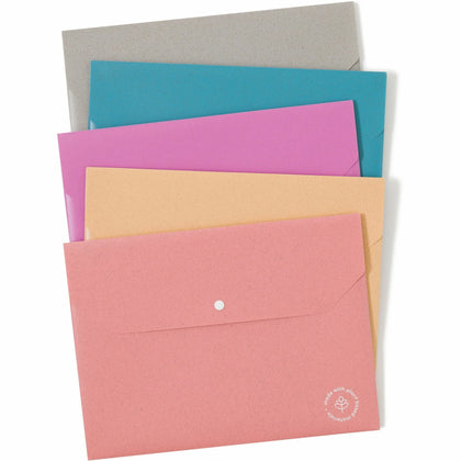 U Brands U-Eco Letter File Pocket: Eco-Friendly Poly Pocket 8.5’’ x 11’’ Assorted Colors 10-Pack - Filing Jackets &