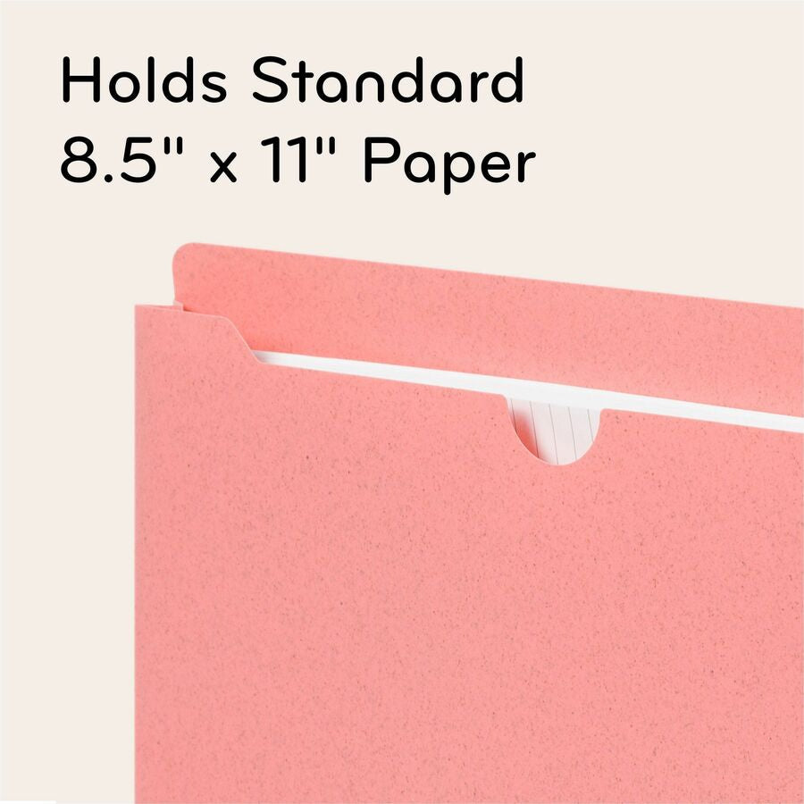 U Brands U-Eco Straight Tab Cut Letter File Jacket - 8 1/2’’ x 11’’ - 1’’ Expansion - 1 Pocket(s) - Poly - Assorted