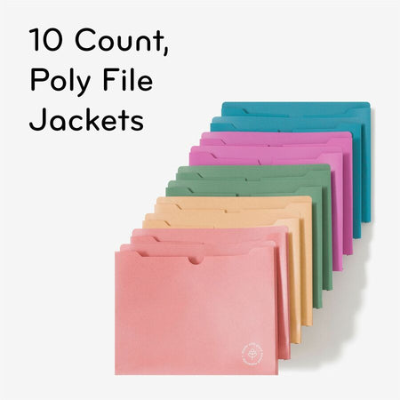 U Brands U-Eco Straight Tab Cut Letter File Jacket - 8 1/2’’ x 11’’ - 1’’ Expansion - 1 Pocket(s) - Poly - Assorted