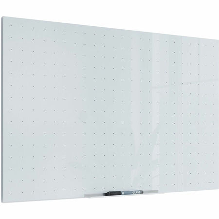 U Brands Floating Frameless Non-Magnetic Ghost Grid Glass Dry-Erase Board - Right