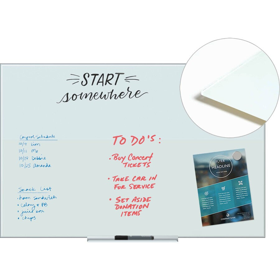 U Brands Floating Non-Magnetic Glass Frameless Dry-Erase Board - Alternate-Image2