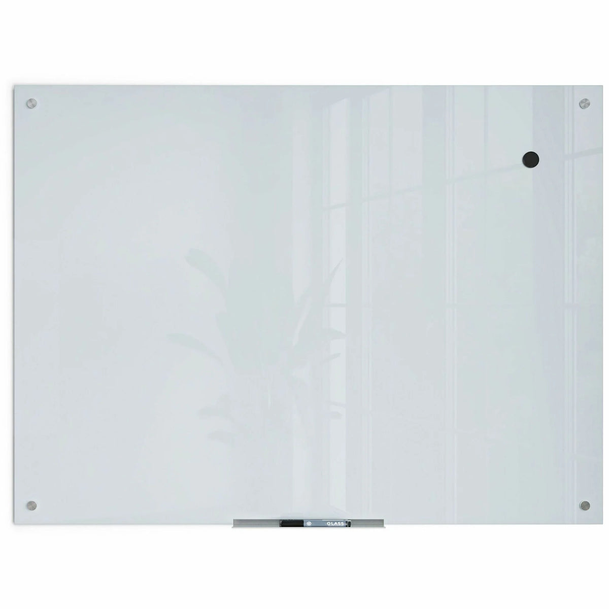 U Brands Glass Dry-Erase Board - 48x36’’ Frosted White Surface - Dry Erase Boards