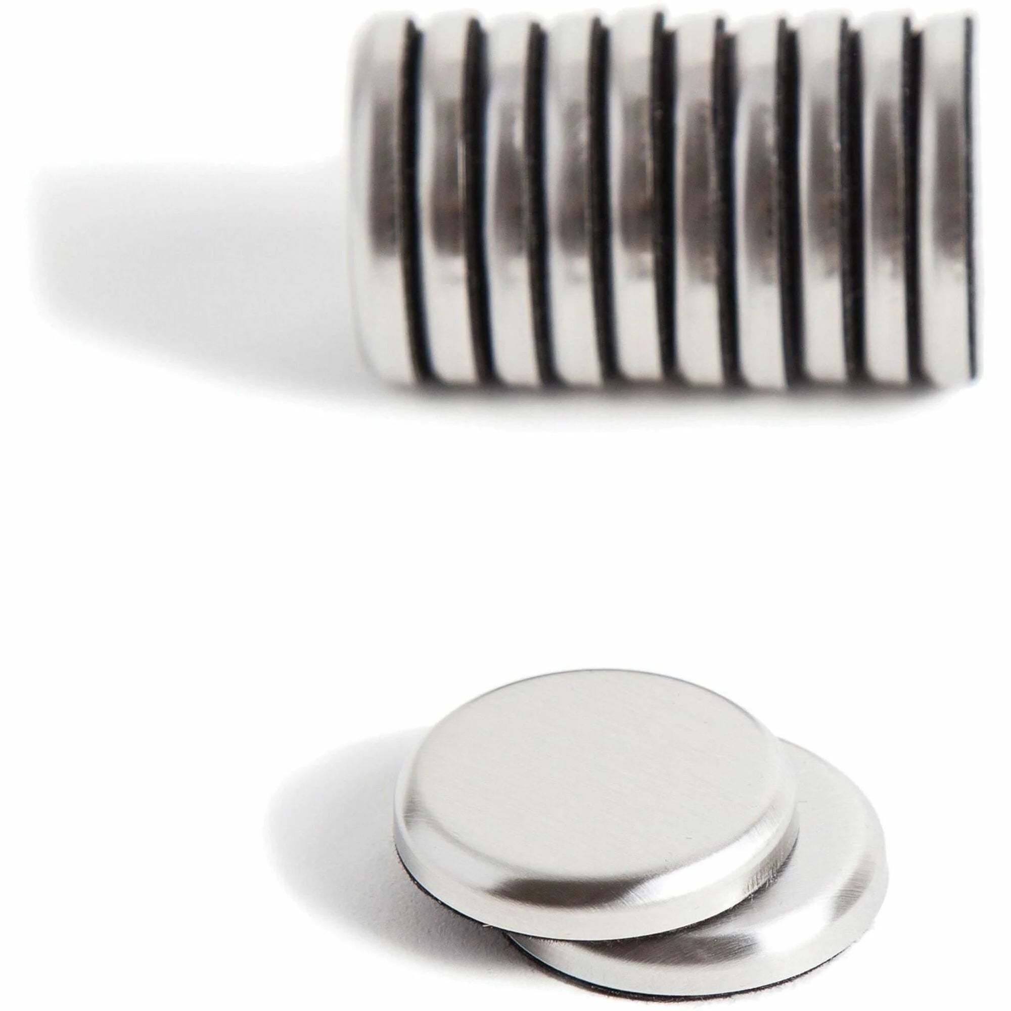 U Brands High Energy Magnets - 1.3’’ Round Durable - 12 Pack Brushed Metal - Board & Easel Accessories
