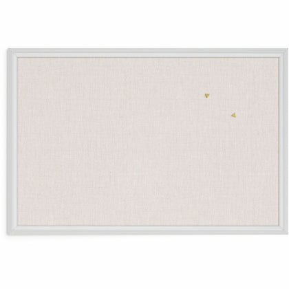 U Brands Linen Bulletin Board - 20x30 Tan Cork - Self-healing Durable - White Wood Frame - Boards