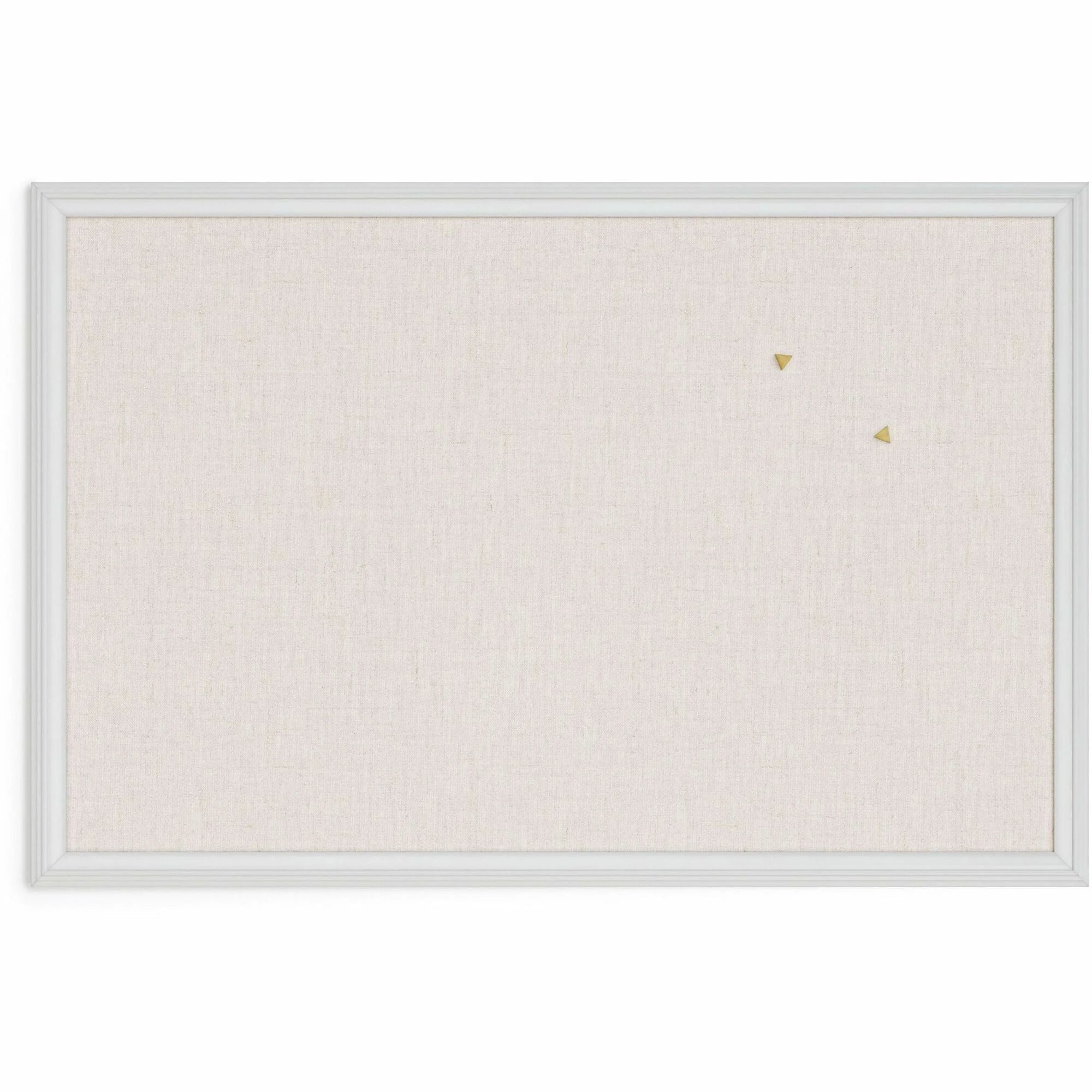 U Brands Linen Bulletin Board - 20x30 Tan Cork - Self-healing Durable - White Wood Frame - Boards