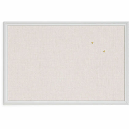 U Brands Linen Bulletin Board - 20x30 Tan Cork - Self-healing Durable - White Wood Frame - Boards
