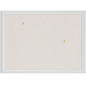 U Brands Linen Bulletin Board - Self-healing Cork Surface - White Wood Frame - Boards