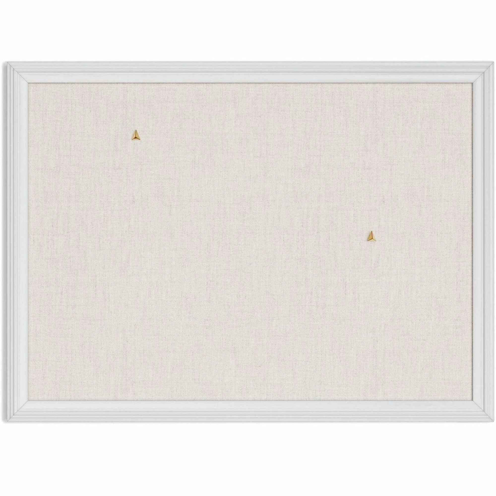 U Brands Linen Bulletin Board - Self-healing Cork Surface - White Wood Frame - Boards