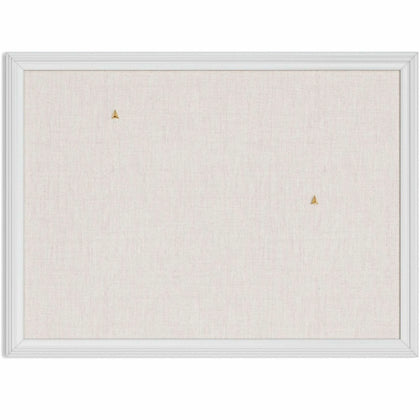 U Brands Linen Bulletin Board - Self-healing Cork Surface - White Wood Frame - Boards