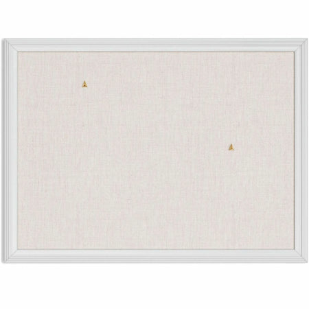 U Brands Linen Bulletin Board - Self-healing Cork Surface - White Wood Frame - Boards
