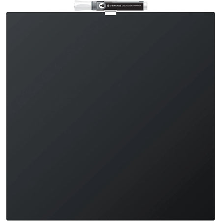 U Brands Magnetic Chalkboard: 14x14’’ Frameless Black Steel - Horizontal Square - Chalk Boards