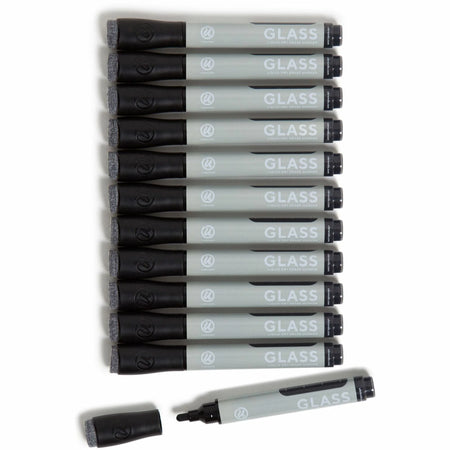U Brands Magnetic Dry-Erase Markers - Black Ink - 12 Pack - &