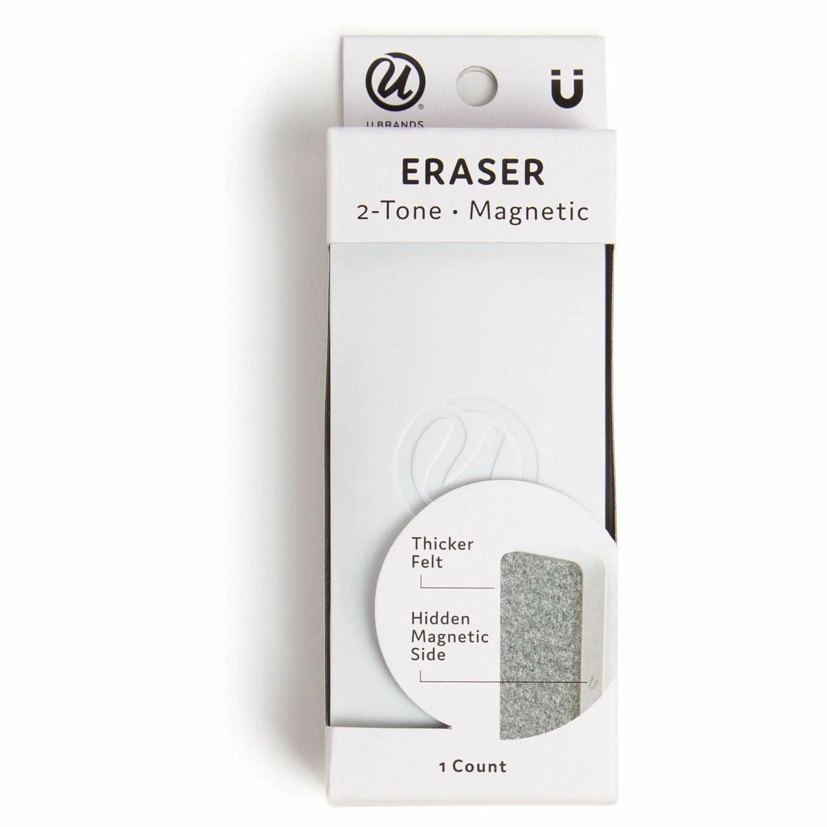 U Brands Magnetic Eraser: White Rectangle Felt - & Contoured - Board Easel Accessories