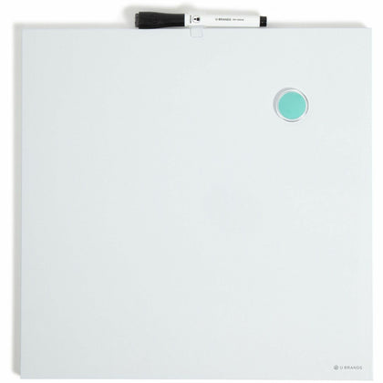 U Brands Magnetic Frameless Dry-Erase Board - 14’’ Square White Steel Surface - Dry Erase Boards