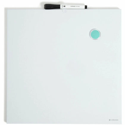 U Brands Magnetic Frameless Dry-Erase Board - 14’’ Square White Steel Surface - Dry Erase Boards