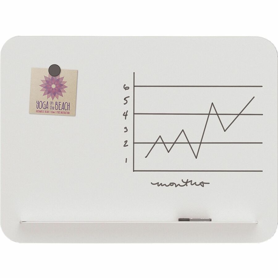 U Brands Magnetic Glass Frameless Dry-Erase Board - Front