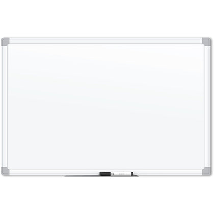 U Brands Magnetic Porcelain Steel Board - 48x36’’ White Surface Aluminum Frame - Dry Erase Boards