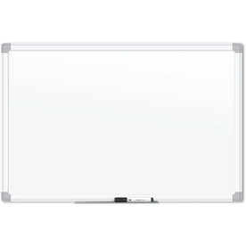 U Brands Magnetic Porcelain Steel Board - 48x36’’ White Surface Aluminum Frame - Dry Erase Boards