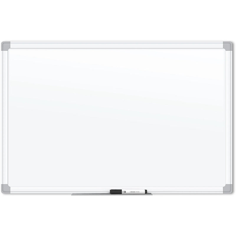 U Brands Magnetic Porcelain Steel Board - 48x36’’ White Surface Aluminum Frame - Dry Erase Boards