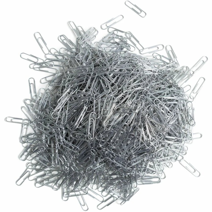 U Brands Medium Paper Clips - Acid-Free Durable & Reusable - Silver Steel Vinyl - 1000/Pack - Binder / Bulldog
