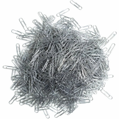 U Brands Medium Paper Clips - Acid-Free Durable & Reusable - Silver Steel Vinyl - 1000/Pack - Binder / Bulldog