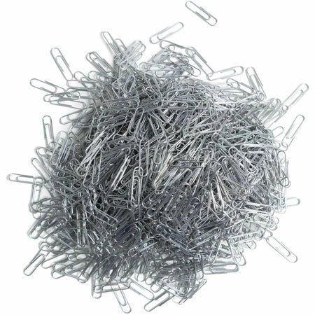 U Brands Medium Paper Clips - Acid-Free Durable & Reusable - Silver Steel Vinyl - 1000/Pack - Binder / Bulldog