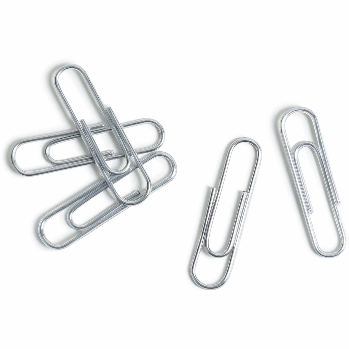 U Brands Medium Paper Clips - Acid-Free Durable & Reusable - Silver Steel Vinyl - 1000/Pack - Binder / Bulldog