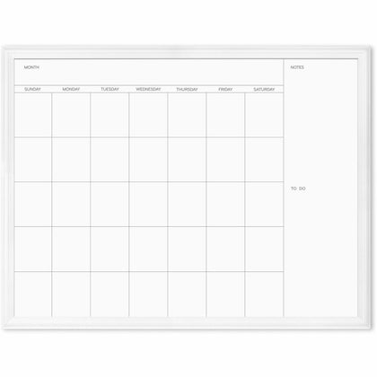 U Brands Monthly Calendar Board: 40’’x30’’ White Steel Surface - Boards