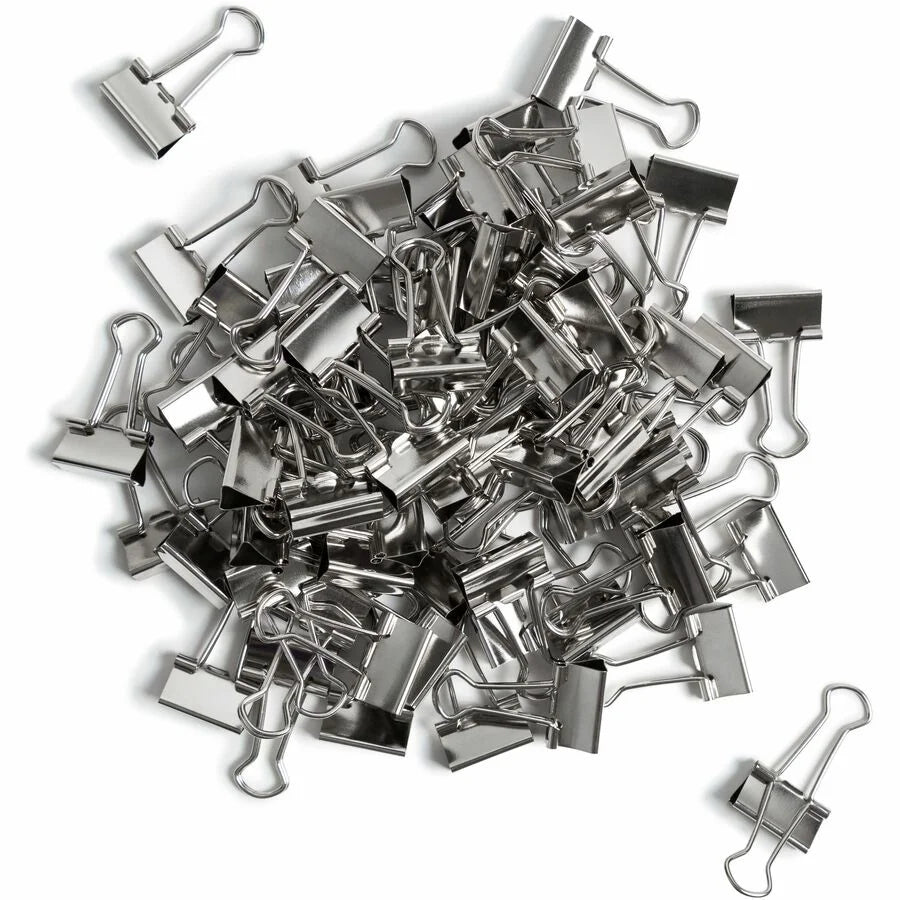 U Brands Small Binder Clips - 75 Sheet Capacity - Silver Steel - 72 Pack - Bulldog