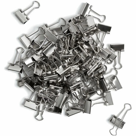 U Brands Small Binder Clips - 75 Sheet Capacity - Silver Steel - 72 Pack - Bulldog