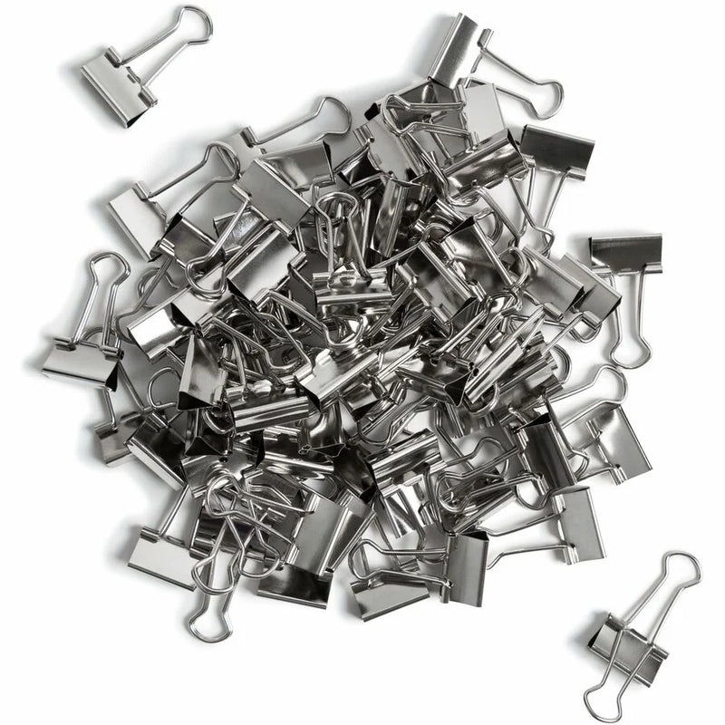 U Brands Small Binder Clips - 75 Sheet Capacity - Silver Steel - 72 Pack - Bulldog