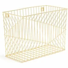 U Brands Vena Hanging File Basket - 6.80’’ Height x 9.50’’ Width 12.40’’ Length - Desktop - Gold - Metal Wire - 1 Each