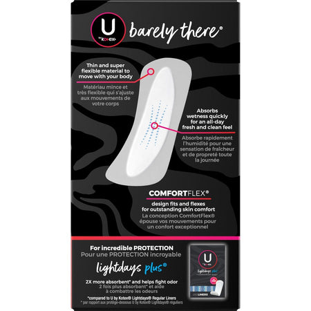 U by Kotex Barely There Panty Liner - Rear