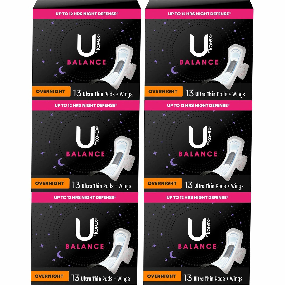 U by Kotex Ultra Thin Overnight Pads: Absorbent Odor-Absorbing Protection - Feminine Hygiene Products