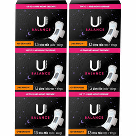 U by Kotex Ultra Thin Overnight Pads: Absorbent Odor-Absorbing Protection - Feminine Hygiene Products