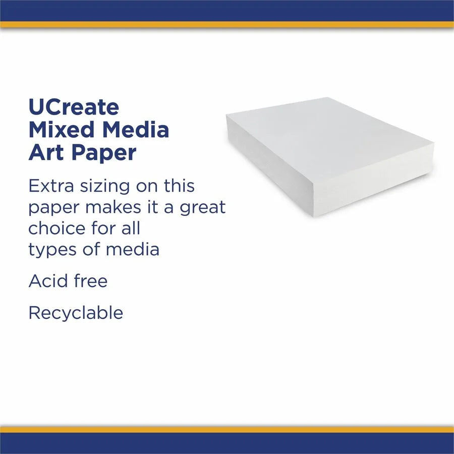 UCreate Art1st Mixed Media Art Paper - 500 Sheets - 4x18x24 - White - Drawing & Sketch Pads