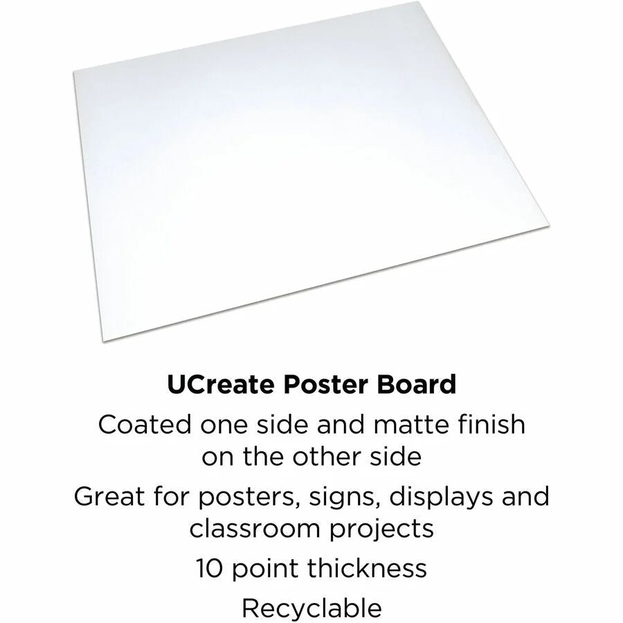 UCreate Coated Poster Board: Ideal for Projects Posters Signs & Printing - Project Boards