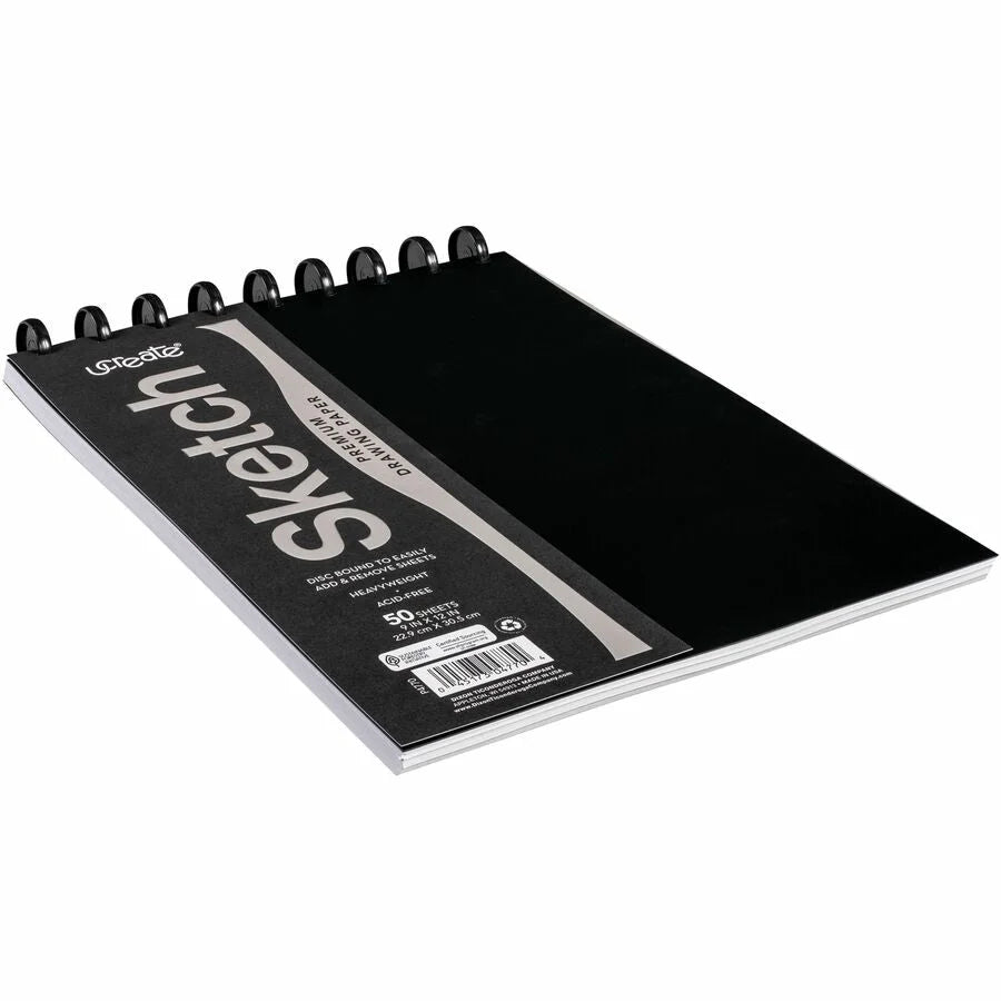UCreate Disc Bound Sketch Book - 50 Sheets - 9’’ x 12’’ - Heavyweight & Acid-free - Drawing Paper Pads
