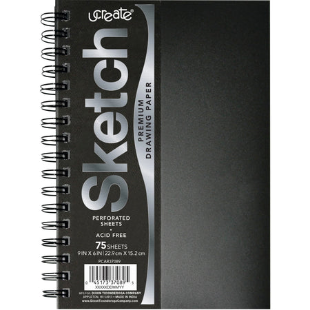 UCreate Poly Cover Sketch Book - Heavyweight Paper - 75 Sheets - Drawing & Pads