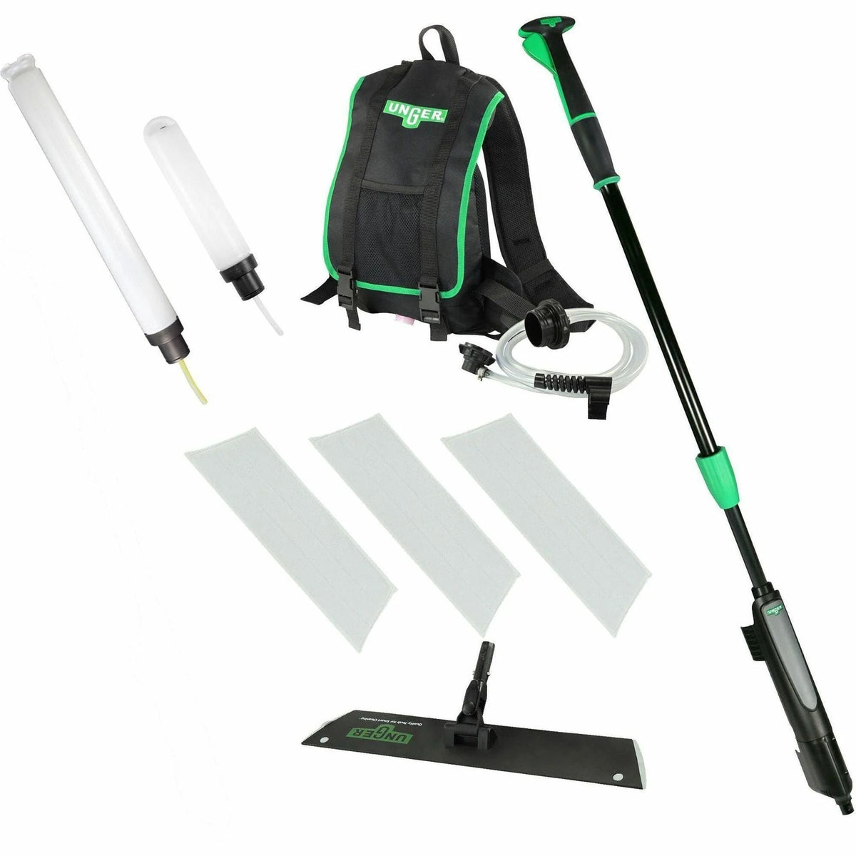 Unger Excella Floor Finishing Kit 18’’ - MicroFiber & Rubber - Black/Green/Gray - Floor/Carpet Cleaners Protectors