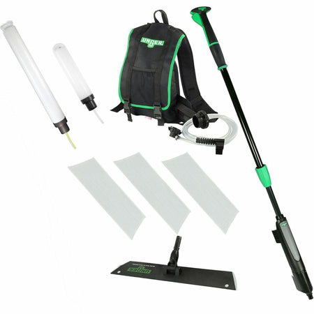 Unger Excella Floor Finishing Straight Kit 18’’ - MicroFiber Rubber - Black Green Gray - 1 / Carton - Floor/Carpet