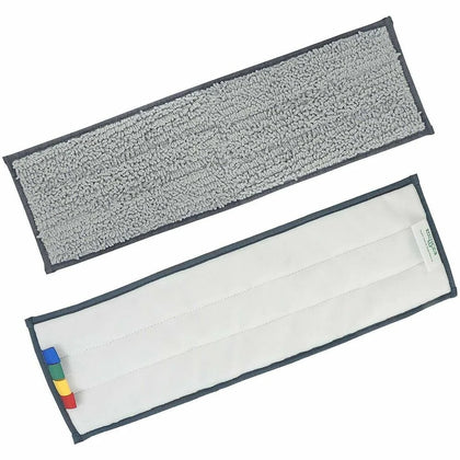 Unger Excella Rectangle Cleaning Pads - 20’’ Floor Mopping - Durable Microfiber/Polyester - Green/Black - Mops & Refills