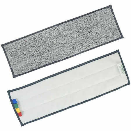Unger Excella Rectangle Cleaning Pads - 20’’ Floor Mopping - Durable Microfiber/Polyester - Green/Black - Mops & Refills
