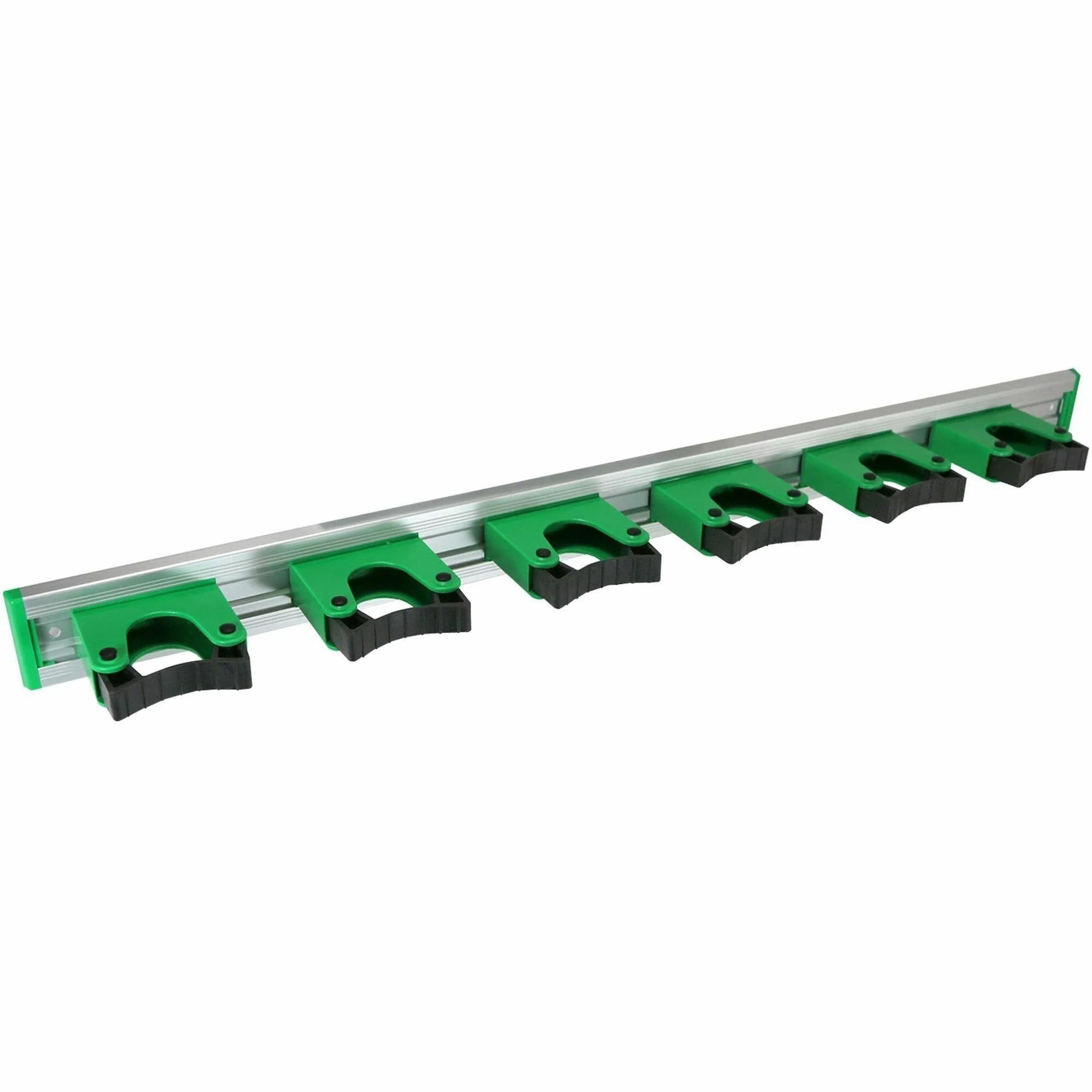 Unger Hang Ups Pole Holders: Rubber Grip Green/Black - 5/Carton - Cleaning Tool Organizers