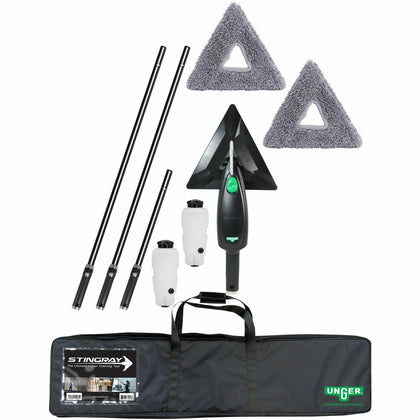 Unger Stingray Microfiber Cleaning Kit - Green/Black - 1 Carton - Glass Cleaners