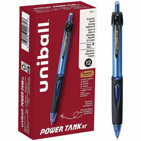 uni-ball Power Tank Retractable Ballpoint Pen: 1mm Medium Point Blue Ink - Pens